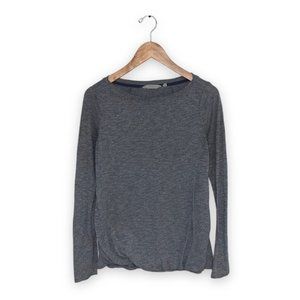 Athleta Long Sleeve Top Shirt Size Extra Small Grey Heathered Suri Bubble‎